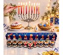 מארז חנוכייה עם 9 ריבות בטעמים למילוי סופגניות – מתנה לחנוכה לעובדים