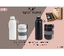 סט תרמוס מזון ובקבוק שתייה מנירוסטה 304 עם דופן כפולה לשמירה על חום וקור.
