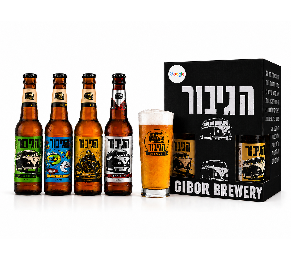 מארז בירות בוטיק ממותג עם כוס בירה
