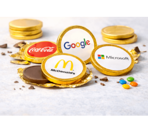 מטבע שוקולד ממותג עם הדפסה