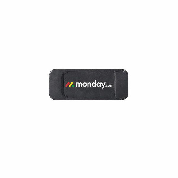 יסוי פרטיות למצלמה – Webcam Privacy Slide Cover ממותג עם מקום להדפסת לוגו, אביזר דק וקל להחלקה לחסימת מצלמת מחשב נייד, מתאים למיתוג B2B לחברות, ארגונים ותאגידים, מוצר פרסום לשמירה על פרטיות, אבטחה והגנת נתונים.