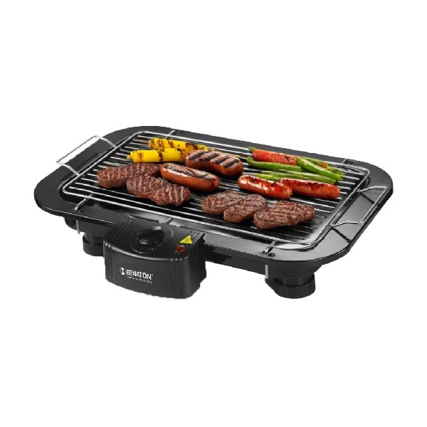 גריל חשמלי BENATON עם בשר וירקות על רשת הצלייה