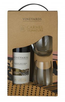 מארז כרמל Vineyards עם זוג כוסות יין