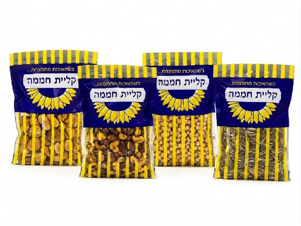 מארז נשנושים פרימיום ממותג עם אגוזים, גרעינים וחטיפים